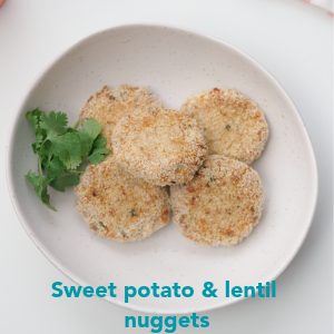 300 Sweet potato and lentil nuggets