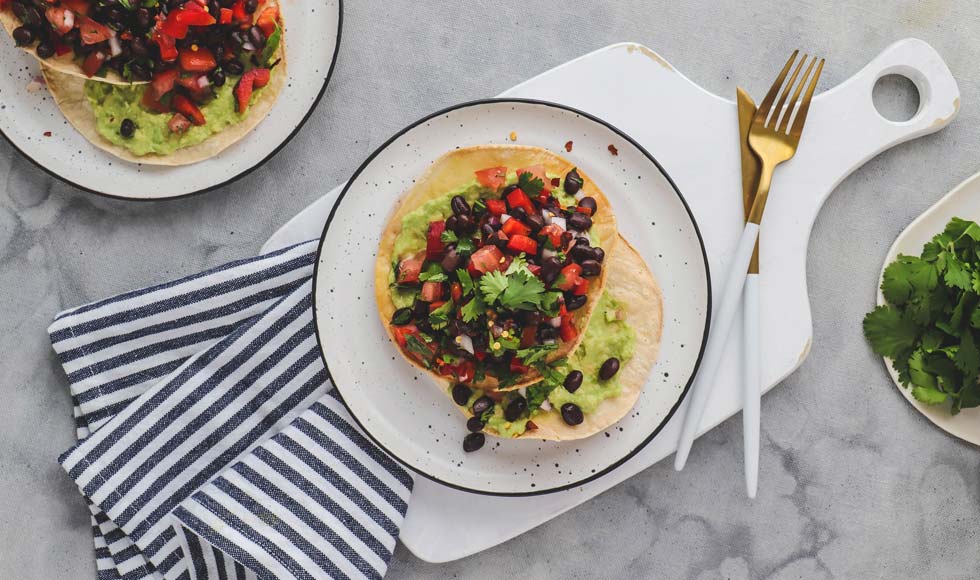 Black bean tostadas