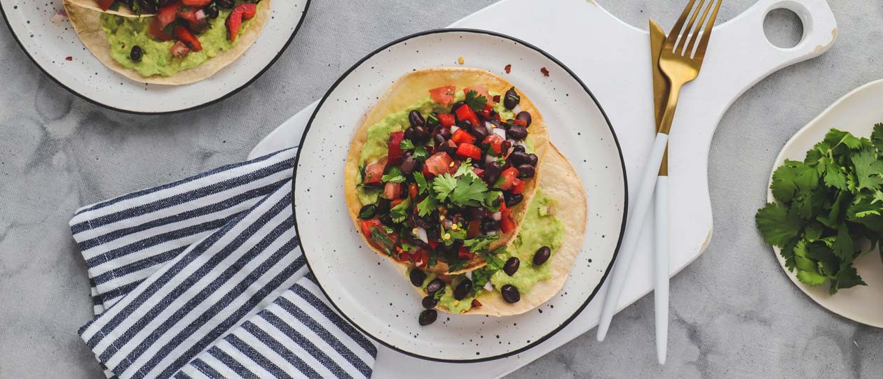 Black bean tostadas